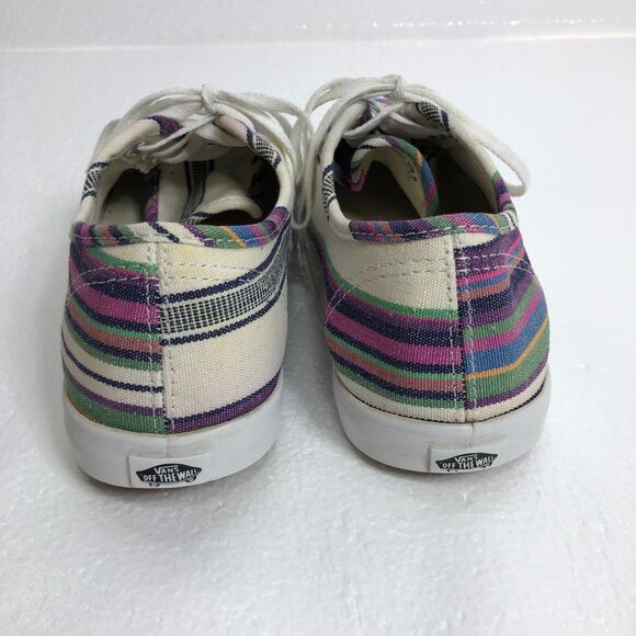 VANS Sneaker Shoes Multicolor Striped Low Tops W6.5 M5 - Picture 7 of 12